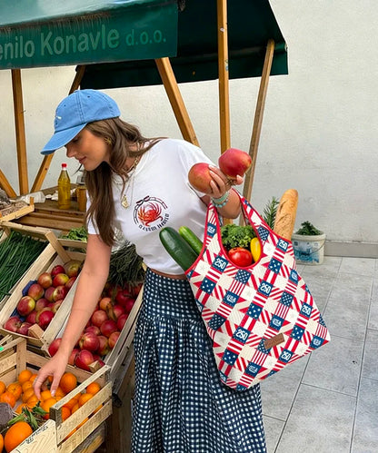 Montana West Vintage American Flag Tote Bag