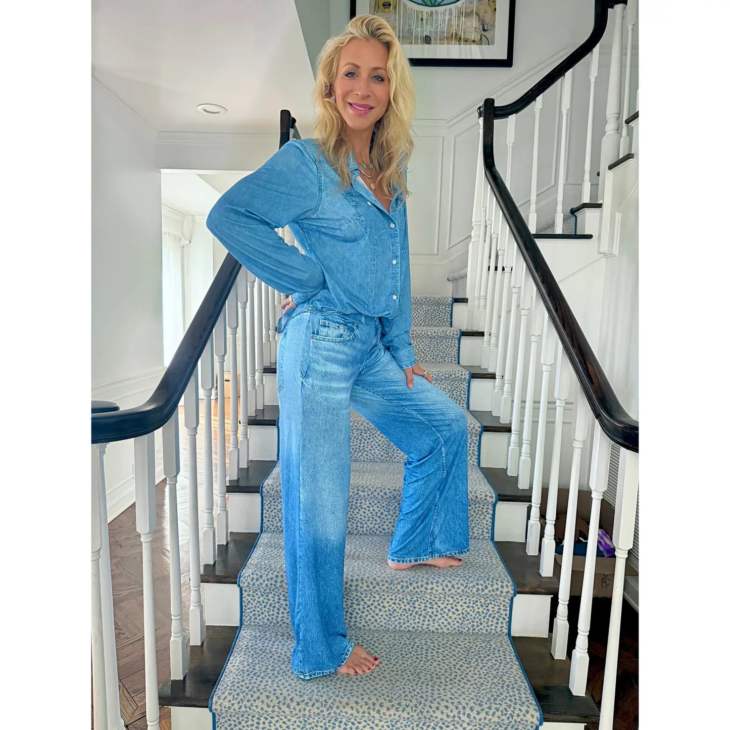 Denim Pajama Set