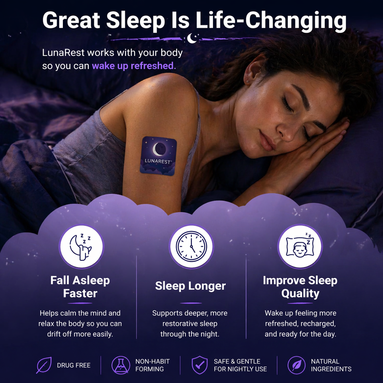 LunaRest Sleep Patches Extra Strength with Melatonin | 28 Patches