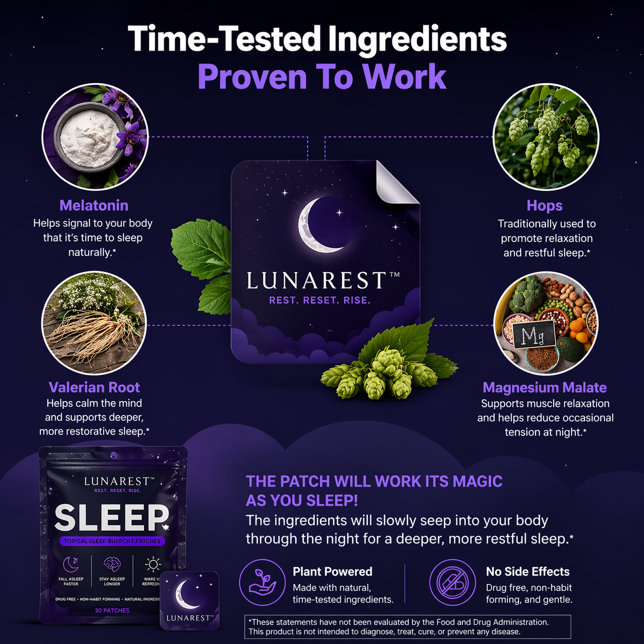 LunaRest Sleep Patches Extra Strength with Melatonin | 28 Patches