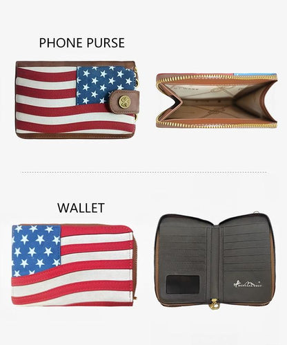 Montana West Vintage American Flag Tote Bag