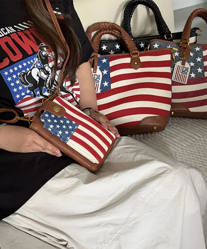 Montana West Vintage American Flag Tote Bag