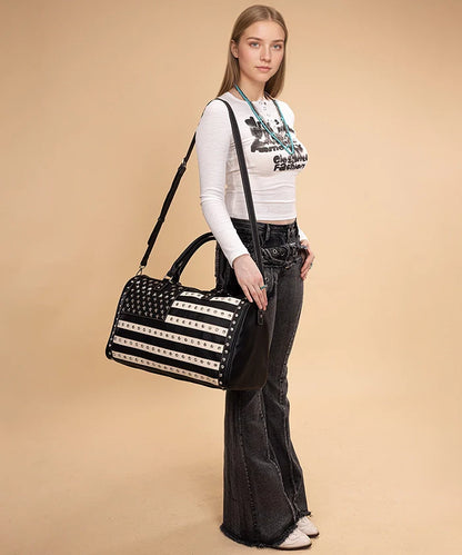 Montana West Vintage American Flag Tote Bag