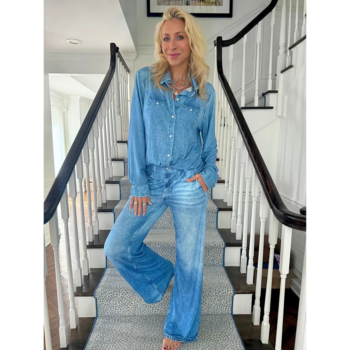 Denim Pajama Set